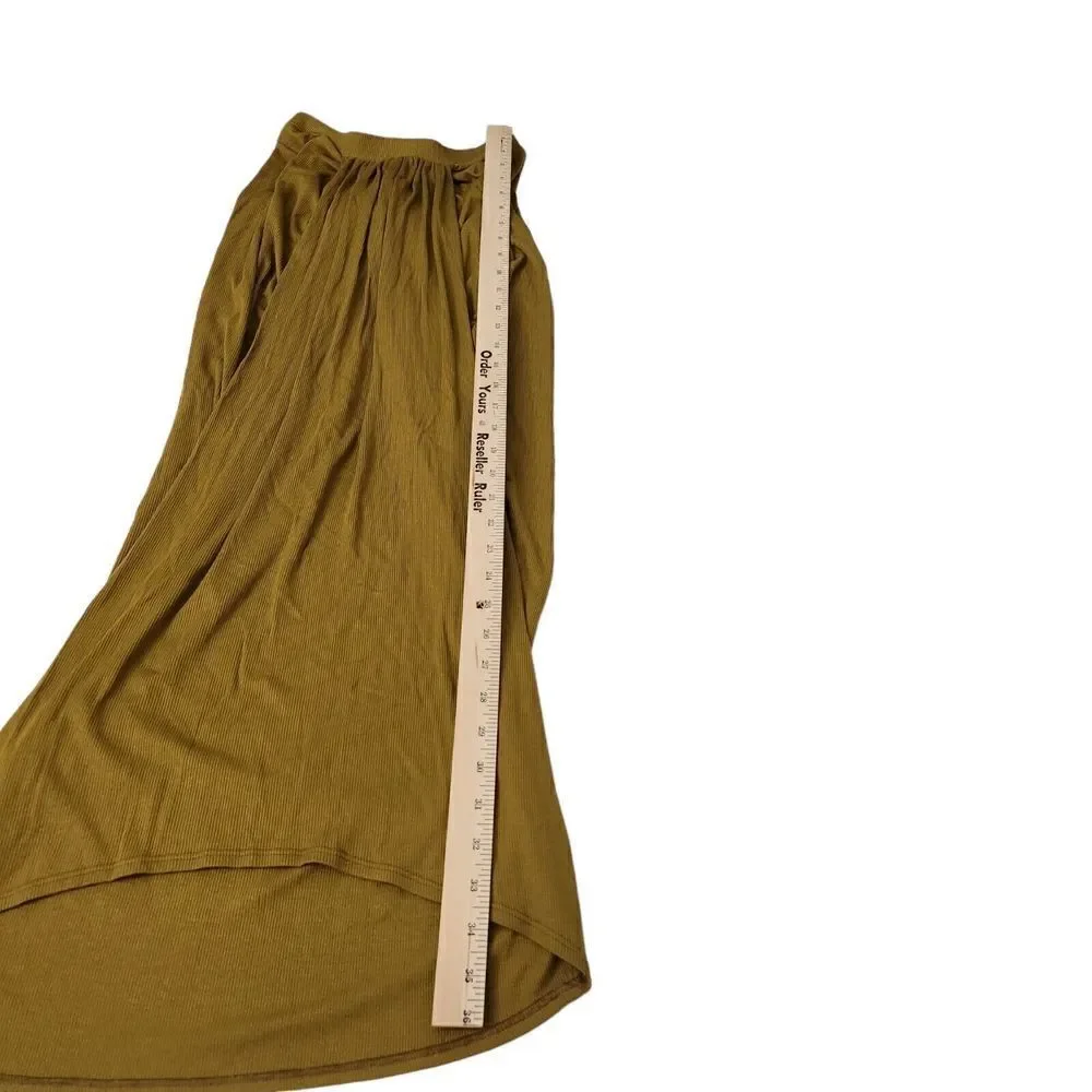 Torn By Ronny Kobo‎ Skirt Womens XS Olive Green Midi Boho Beach Resortwear